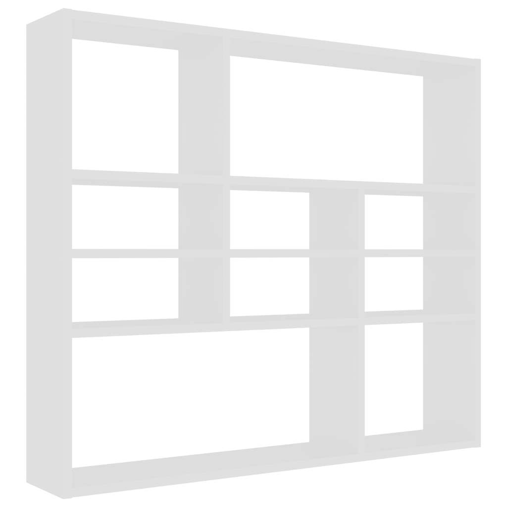 Wall Shelf 10 Compartment Display Storage Unit Engineered Wood White