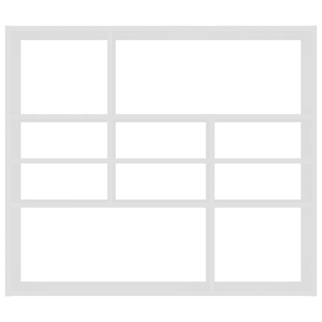 Wall Shelf 10 Compartment Display Storage Unit Engineered Wood White