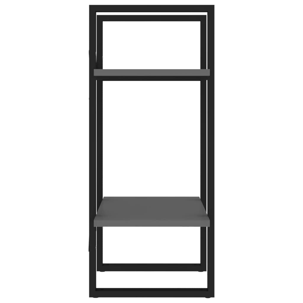 2-Tier Book Cabinet Grey 40x30x70 cm Engineered Wood