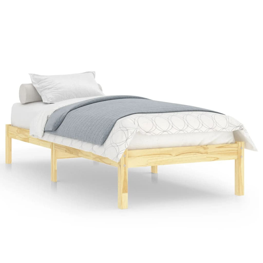 Bed Frame without Mattress 90x190cm Single Solid Pinewood Bedstead Frame
