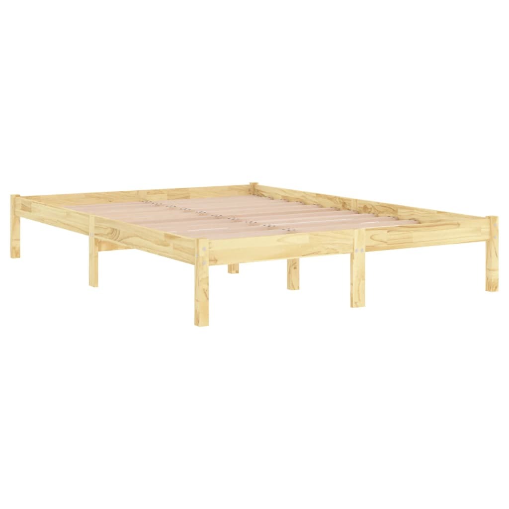 Bed Frame without Mattress 150x200cm King Size Solid Pinewood Bedstead Frame