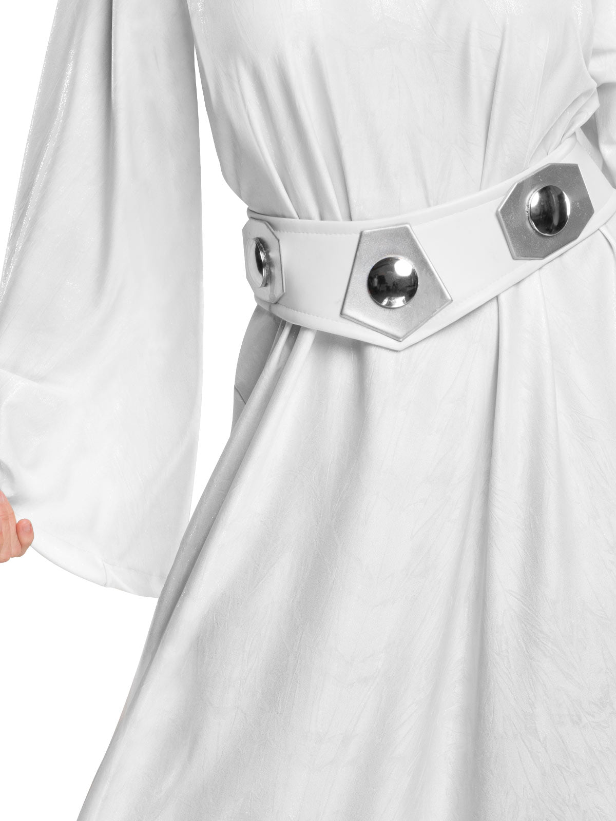 Princess Leia Costume Adult Deluxe Star Wars Fancy Dress with Belt and Wig - White