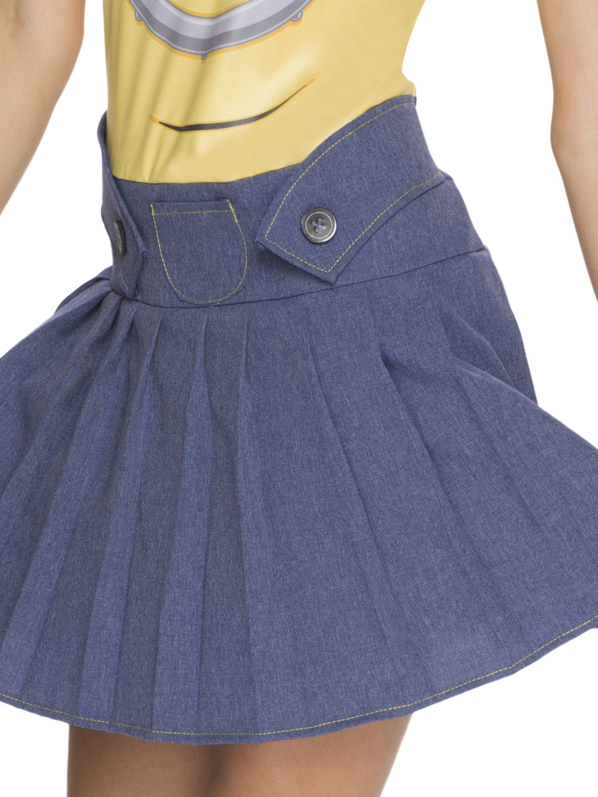 Minion Face Dress Costume Adult Despicable Me Outfit with Hood and Printed Skirt