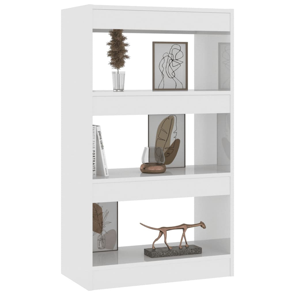 Book Cabinet Room Divider Storage Bookshelf High Gloss Engineered White