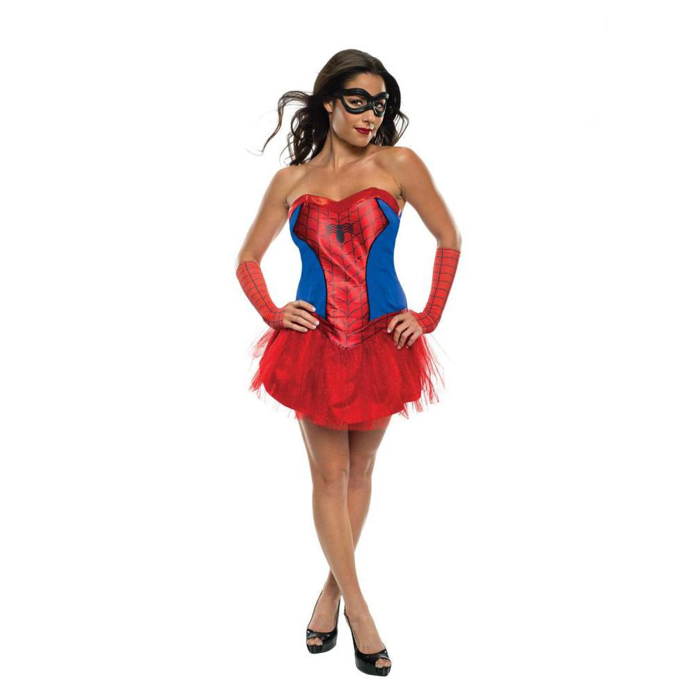 Spider Lady Costume for Adults Dress with Tutu Gauntlets Eye Mask Superhero
