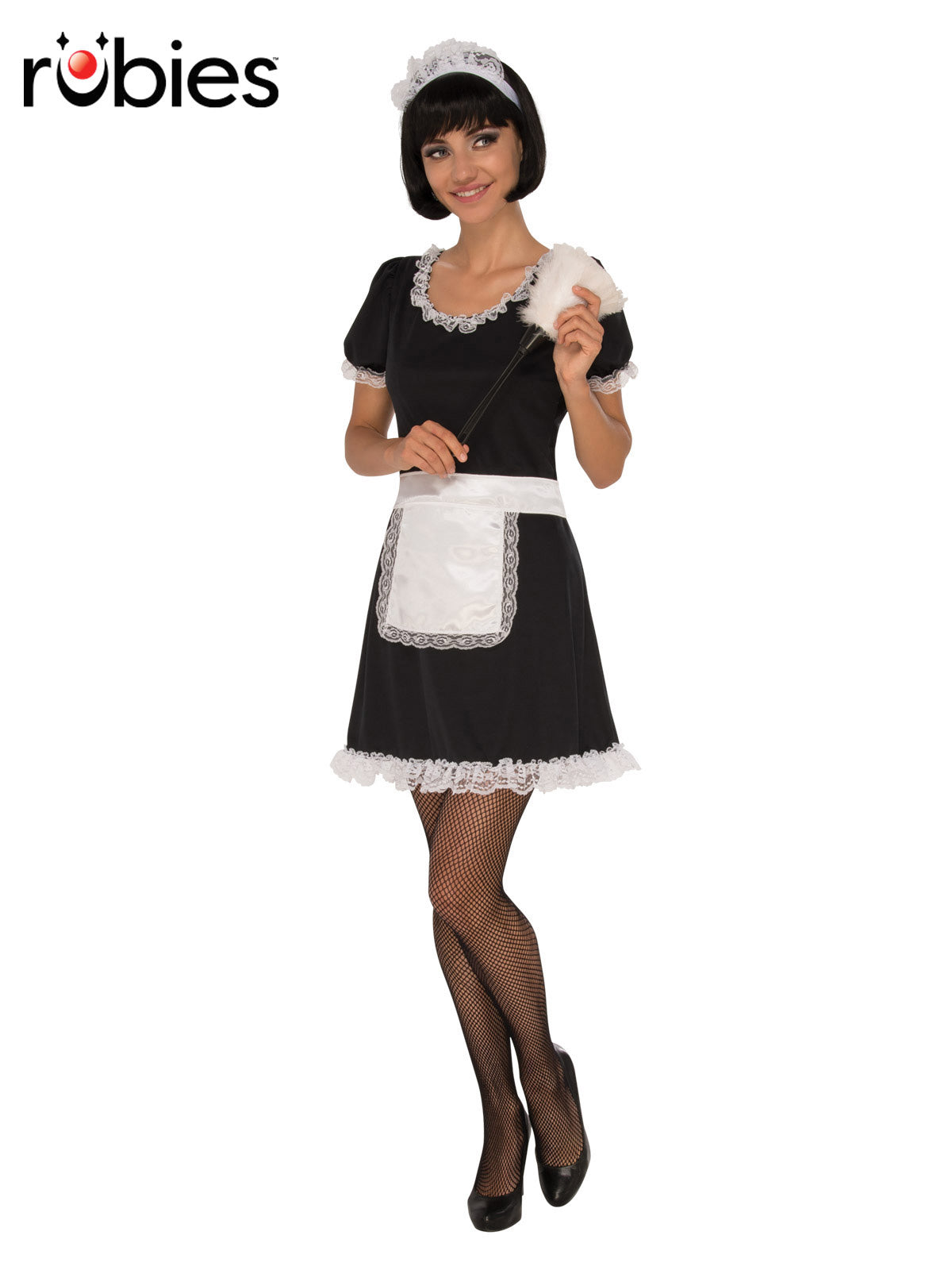 Sexy French Maid Costume Women Lace Apron Dress Headpiece