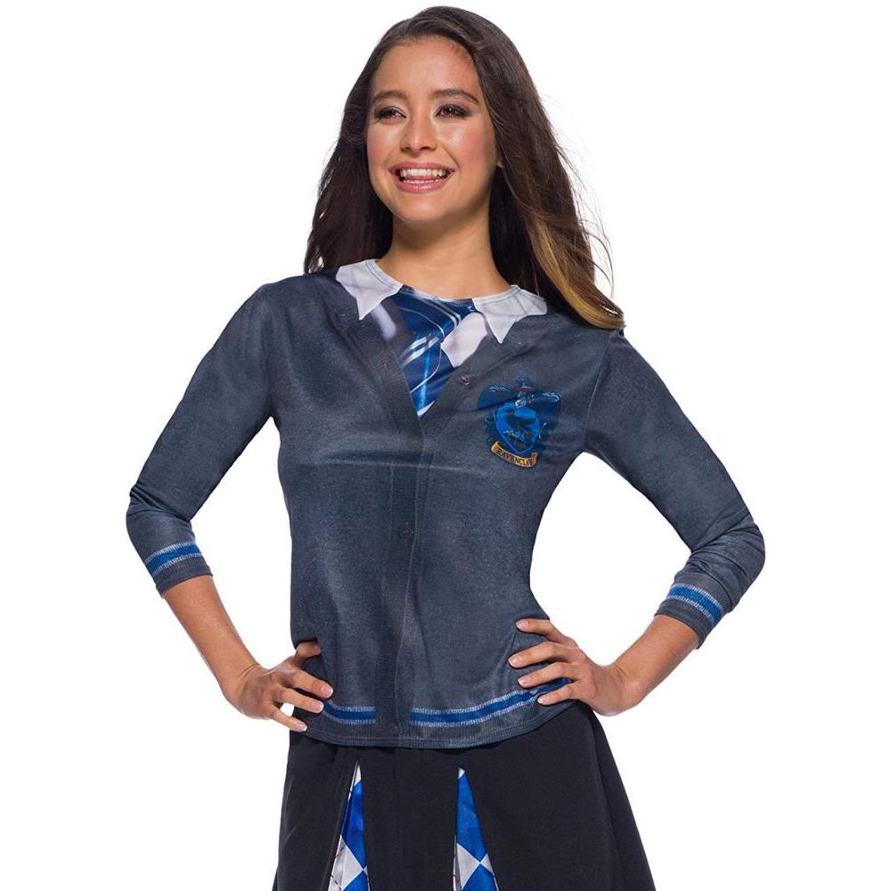 Harry Potter Ravenclaw Printed Top for Kids with House Emblem and Tie Design - Blue Colour