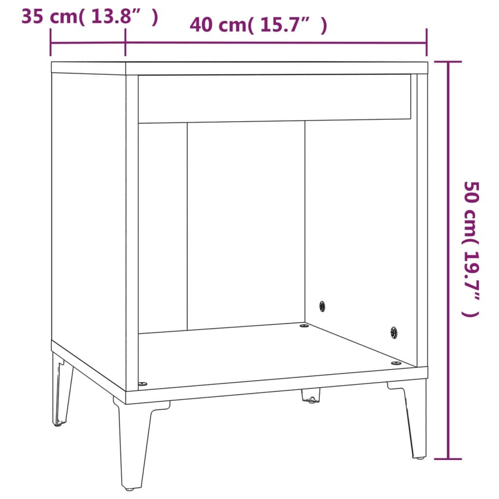 Bedside Cabinets 2 pcs Nightstand Storage Table Engineered Wood White