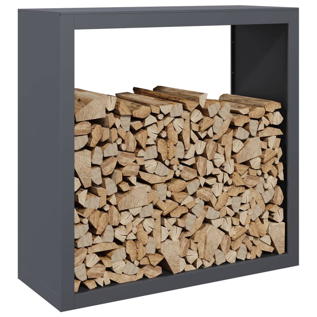 Firewood Rack Log Storage Holder Outdoor Steel Anthracite
