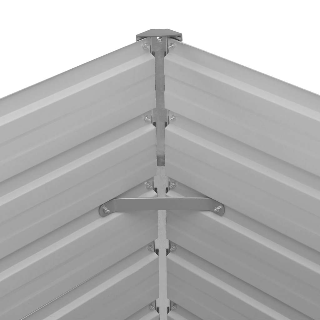 Raised Garden Bed 100x100x77 cm Galvanised Steel Grey