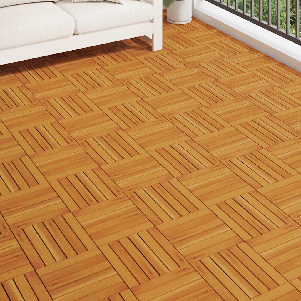 Decking Tiles Vertical Pattern 30 x 30 cm Acacia Set of 20