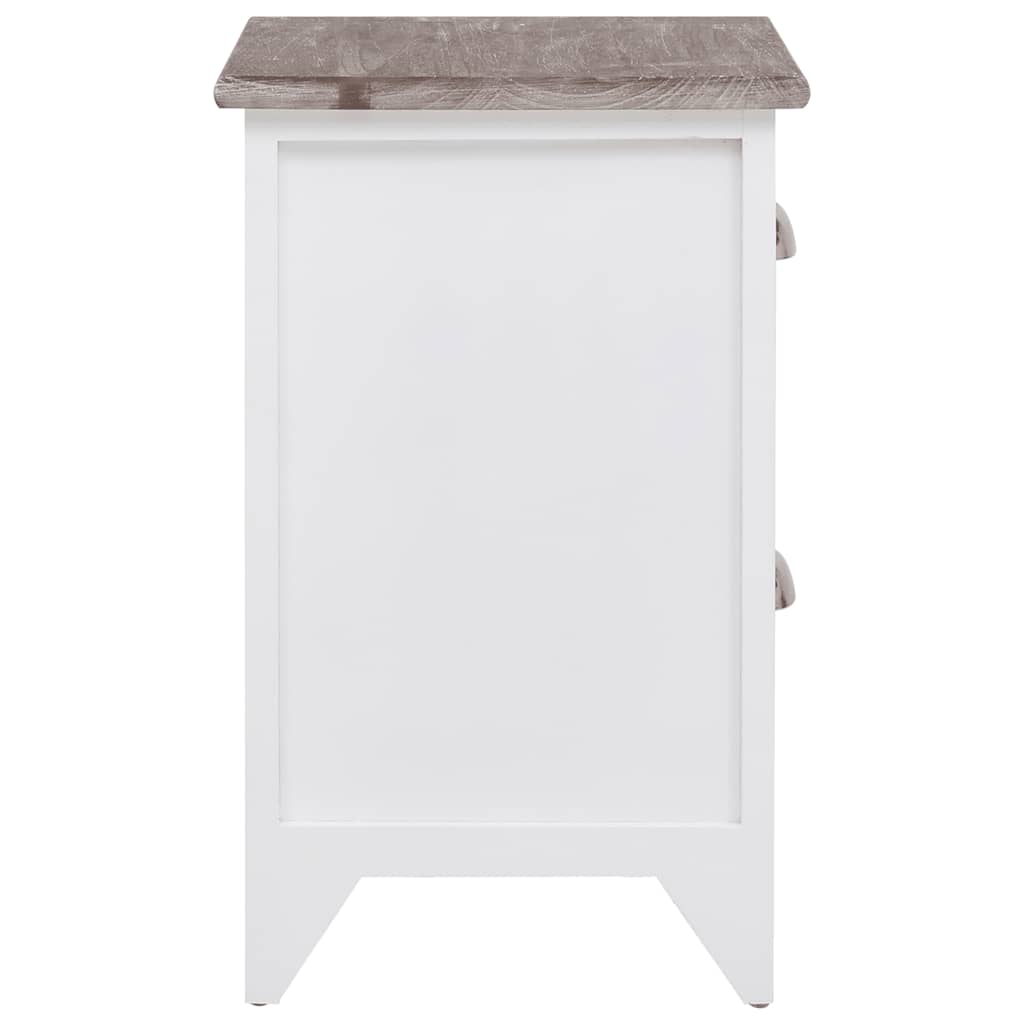 Nightstand 2 pcs with 2 Drawers Brown and White
