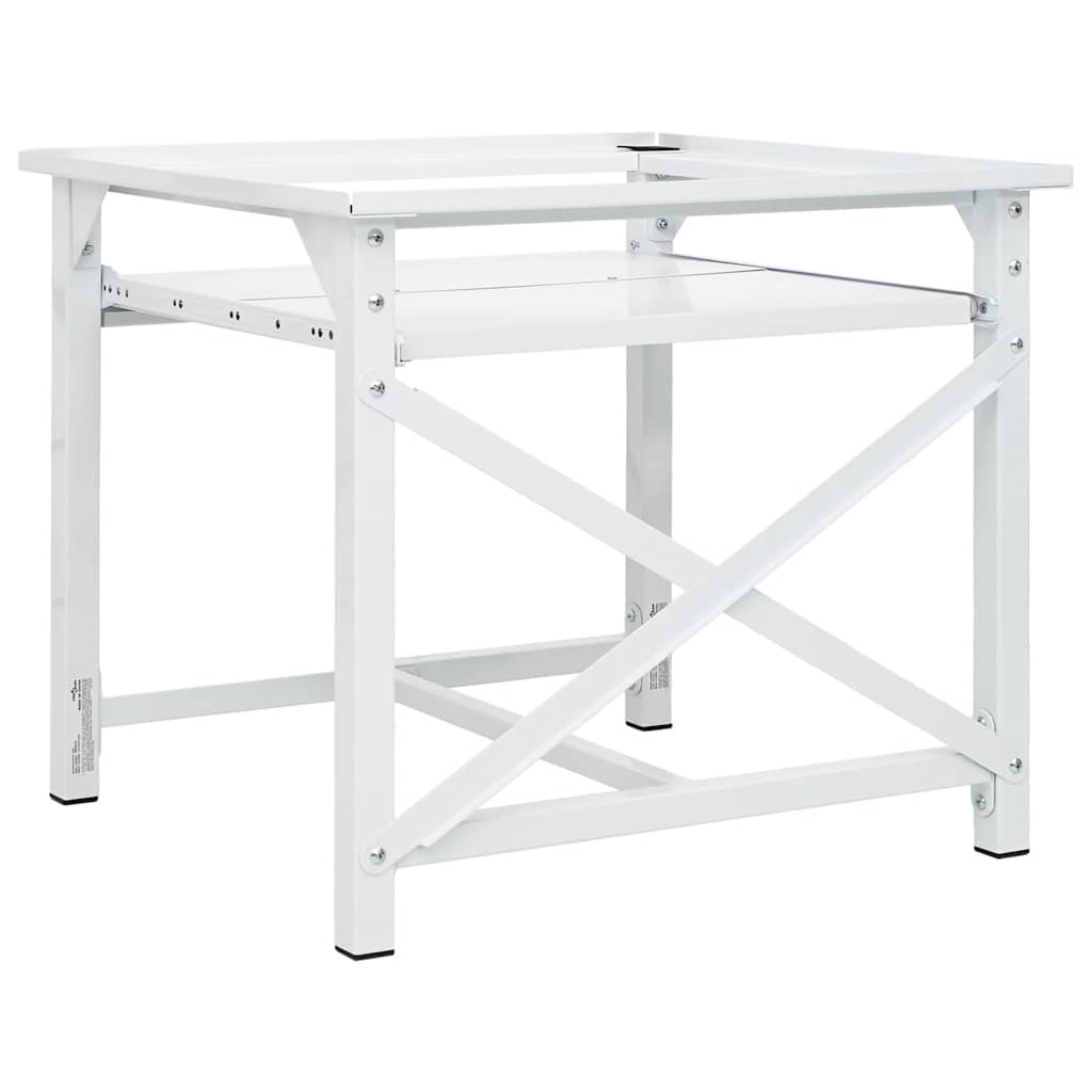 Washing Machine Pedestal with Pull-Out Shelf White