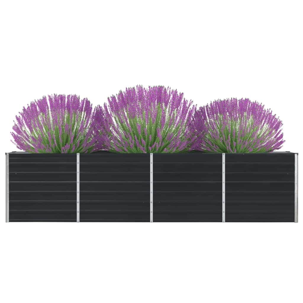 Raised Garden Bed 320x40x77 cm Galvanised Steel Anthracite