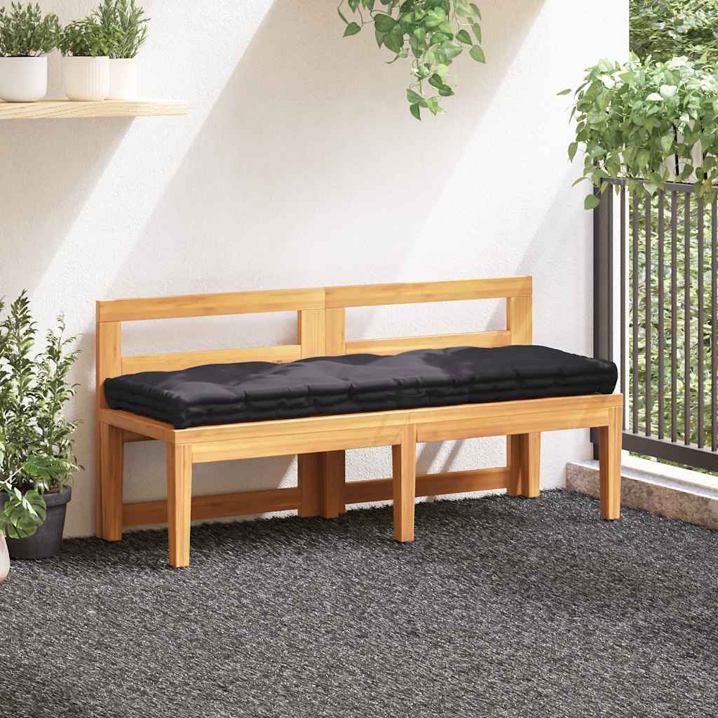 Pallet Floor Cushion Cotton 120x40x7 cm Black
