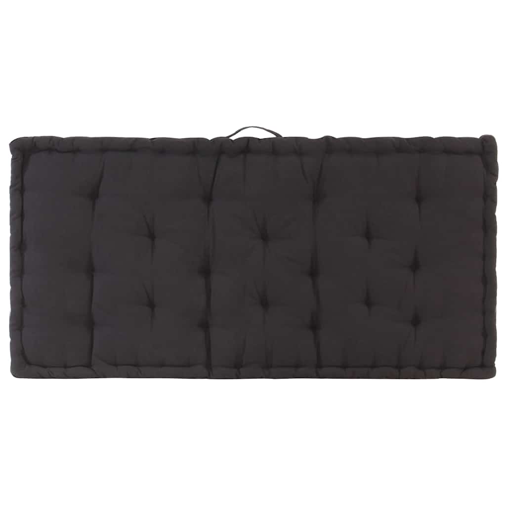 Pallet Floor Cushion Cotton 120x80x10 cm Black