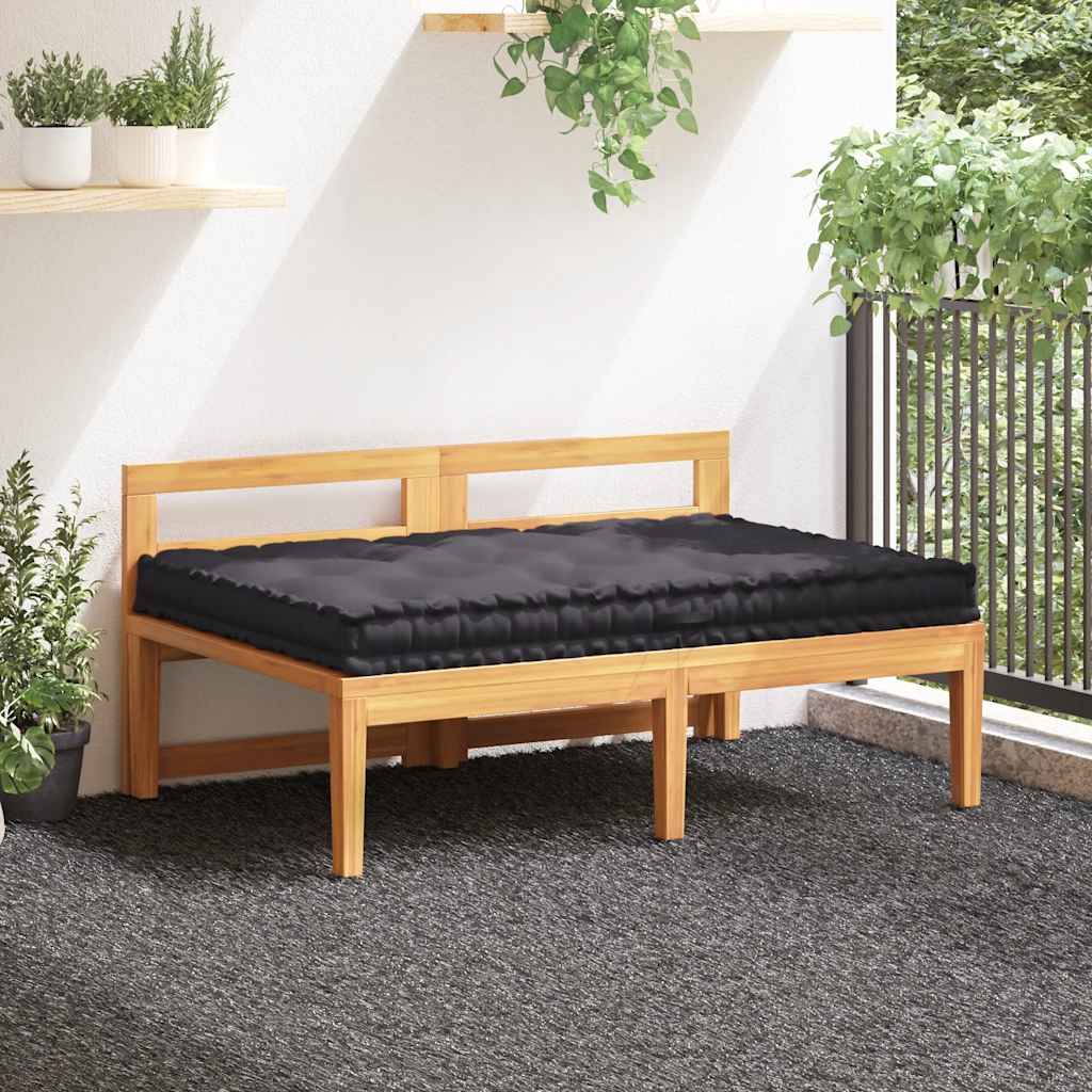 Pallet Floor Cushion Cotton 120x80x10 cm Black