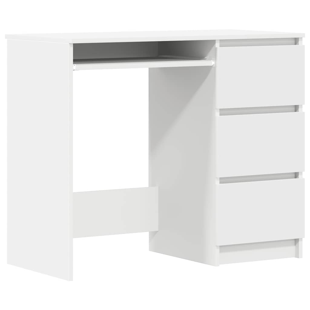 Desk White 90x45x76 cm Engineered Wood