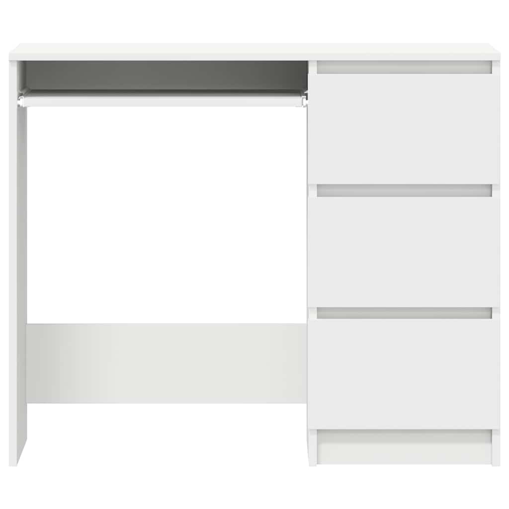 Desk White 90x45x76 cm Engineered Wood
