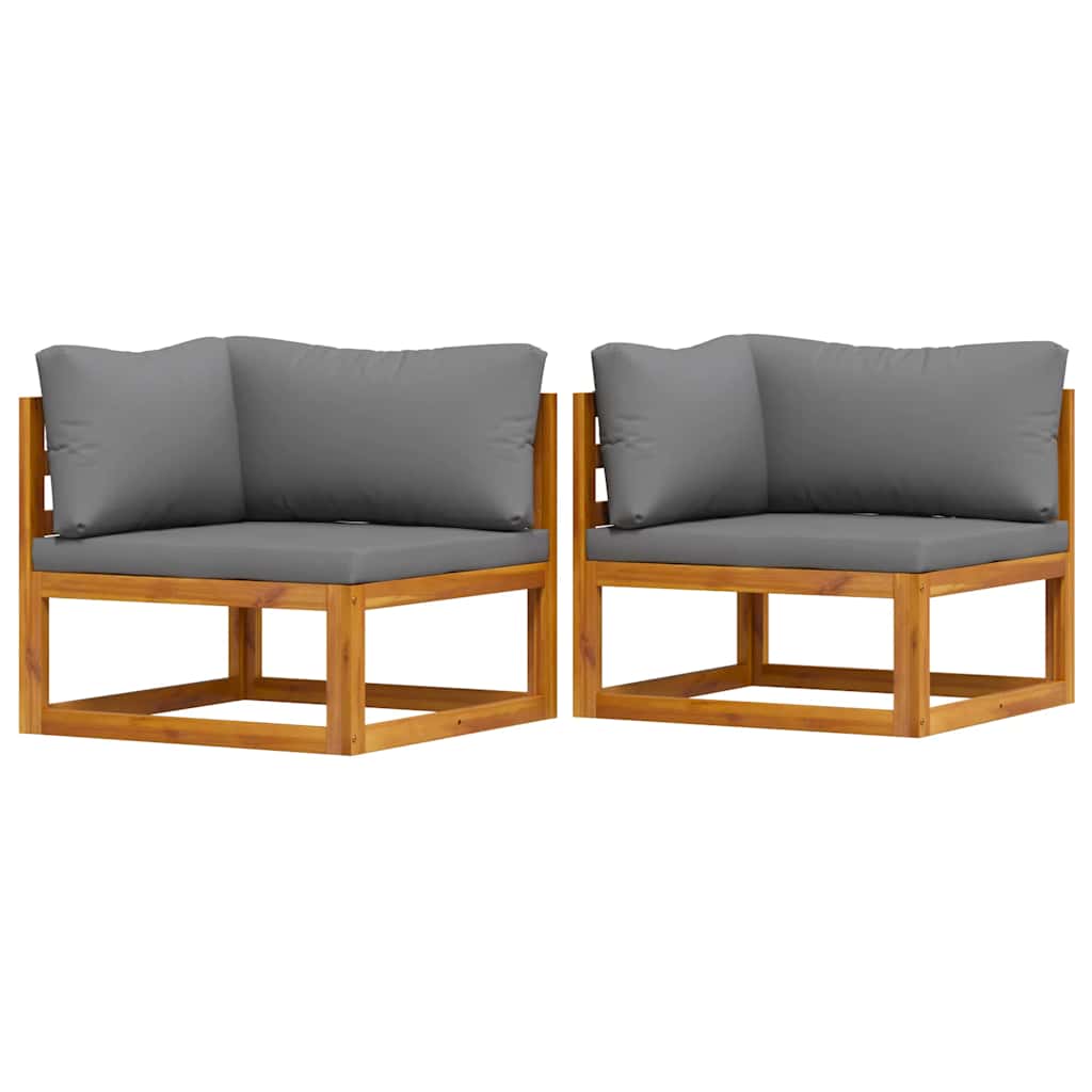 Sectional Corner Sofas 2 pcs with Cushions Dark Grey