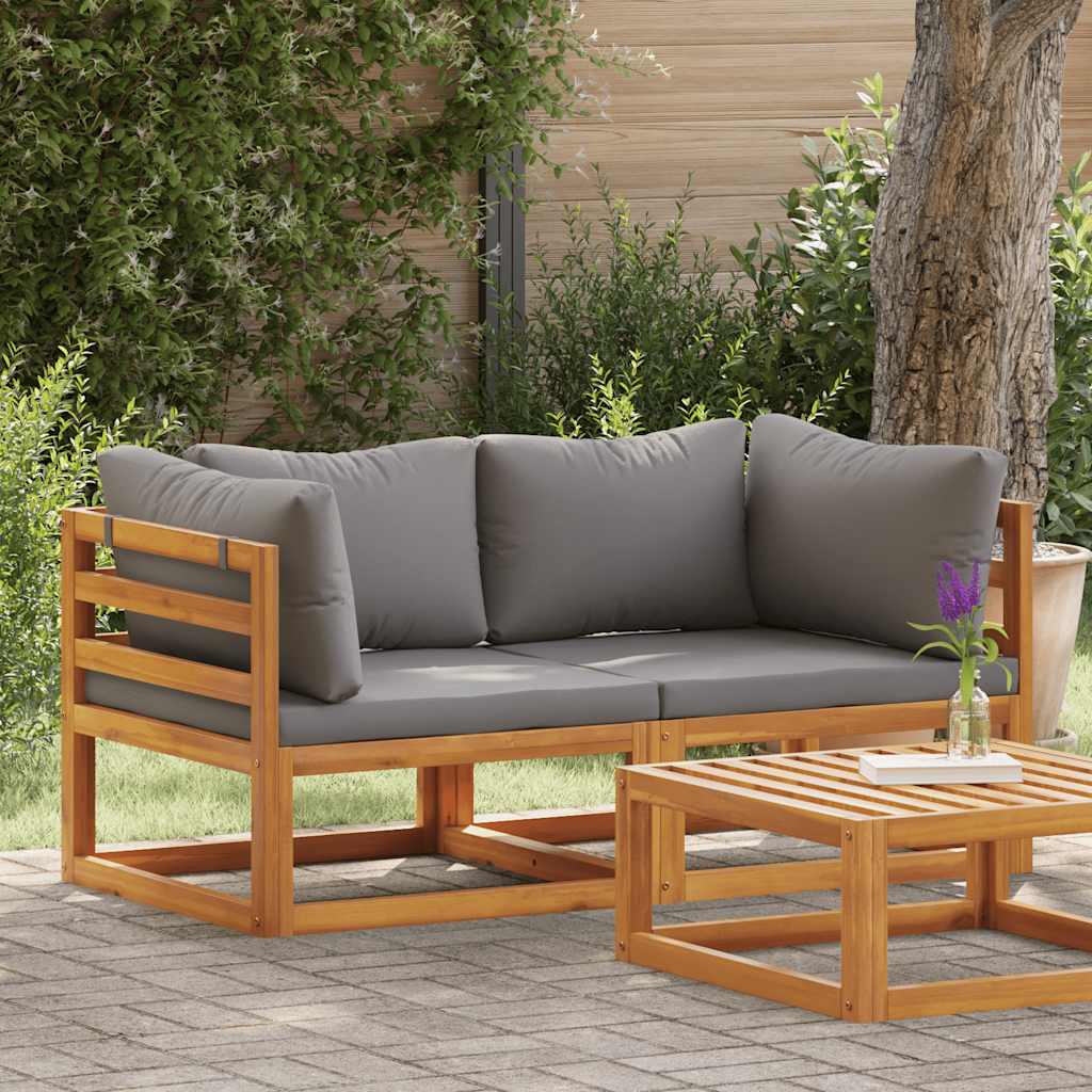 Sectional Corner Sofas 2 pcs with Cushions Dark Grey