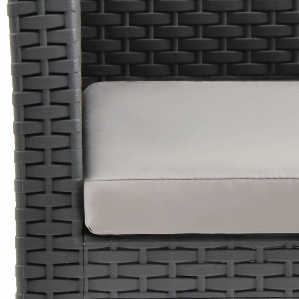Garden Chair with Cushion Anthracite 63x65x76 cm PP Rattan