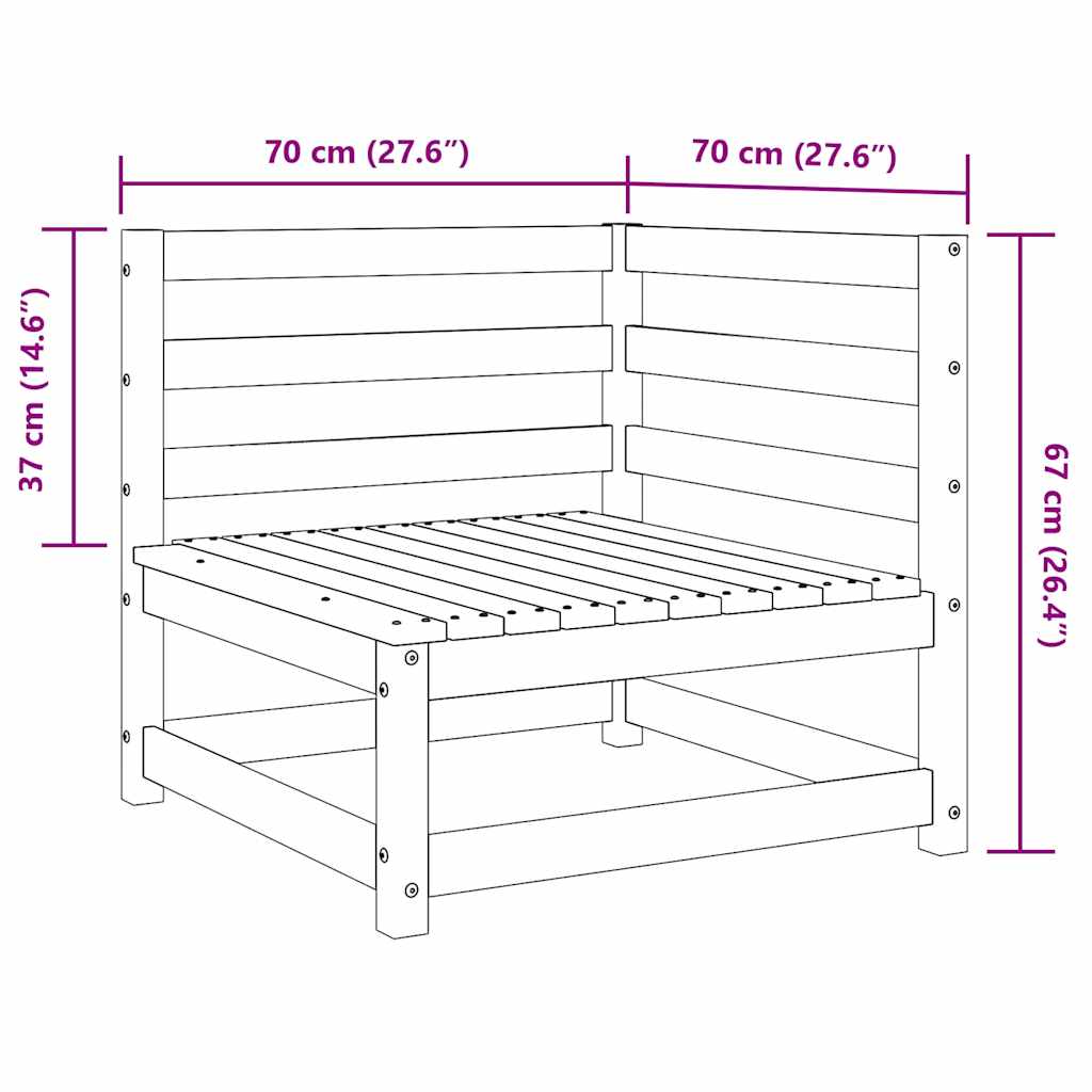 Garden Corner Sofas 2 pcs Solid Pinewood