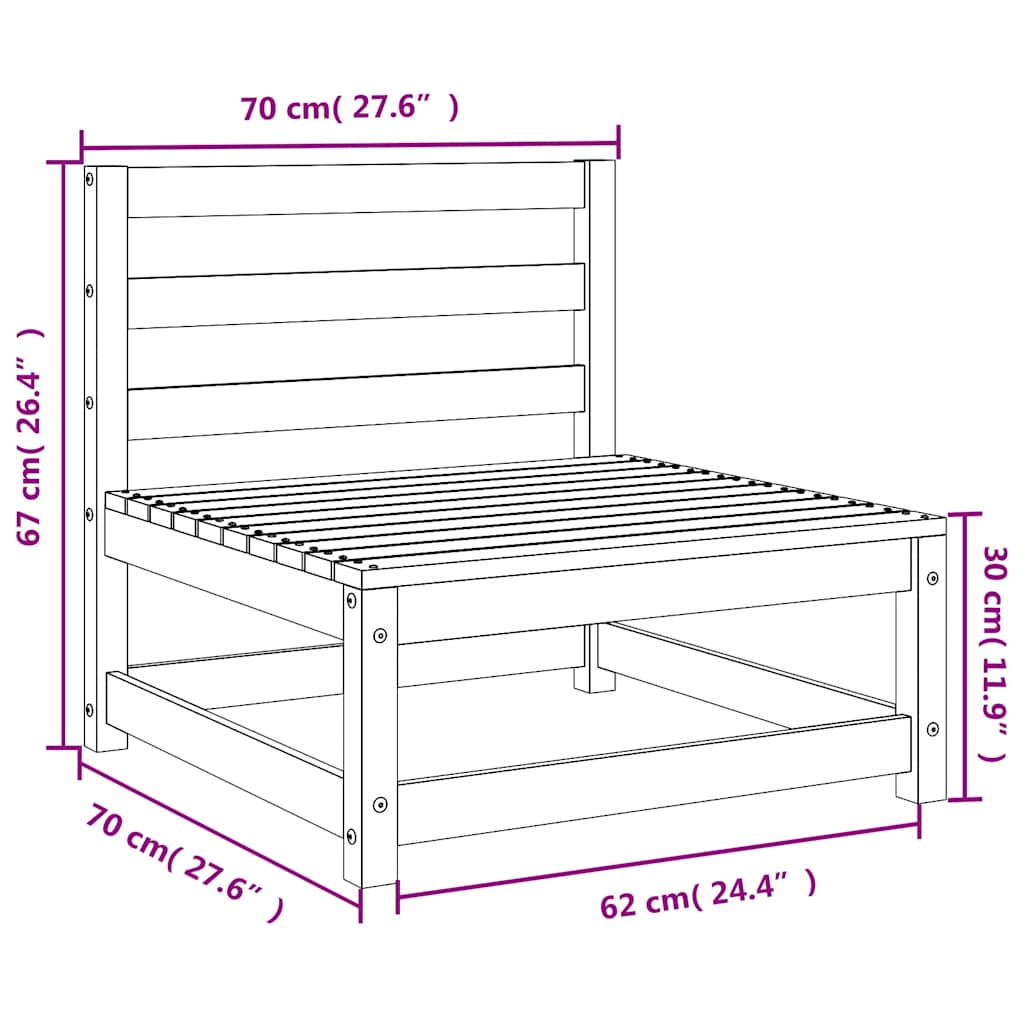2 Piece Garden Lounge Set Solid Pinewood