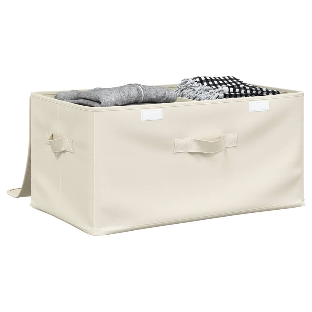 Storage Boxes 2 pcs Fabric 43x34x23 cm Cream