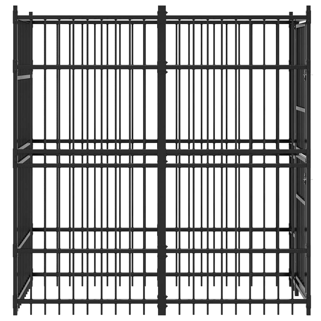 Outdoor Dog Kennel Steel 1.84 m²