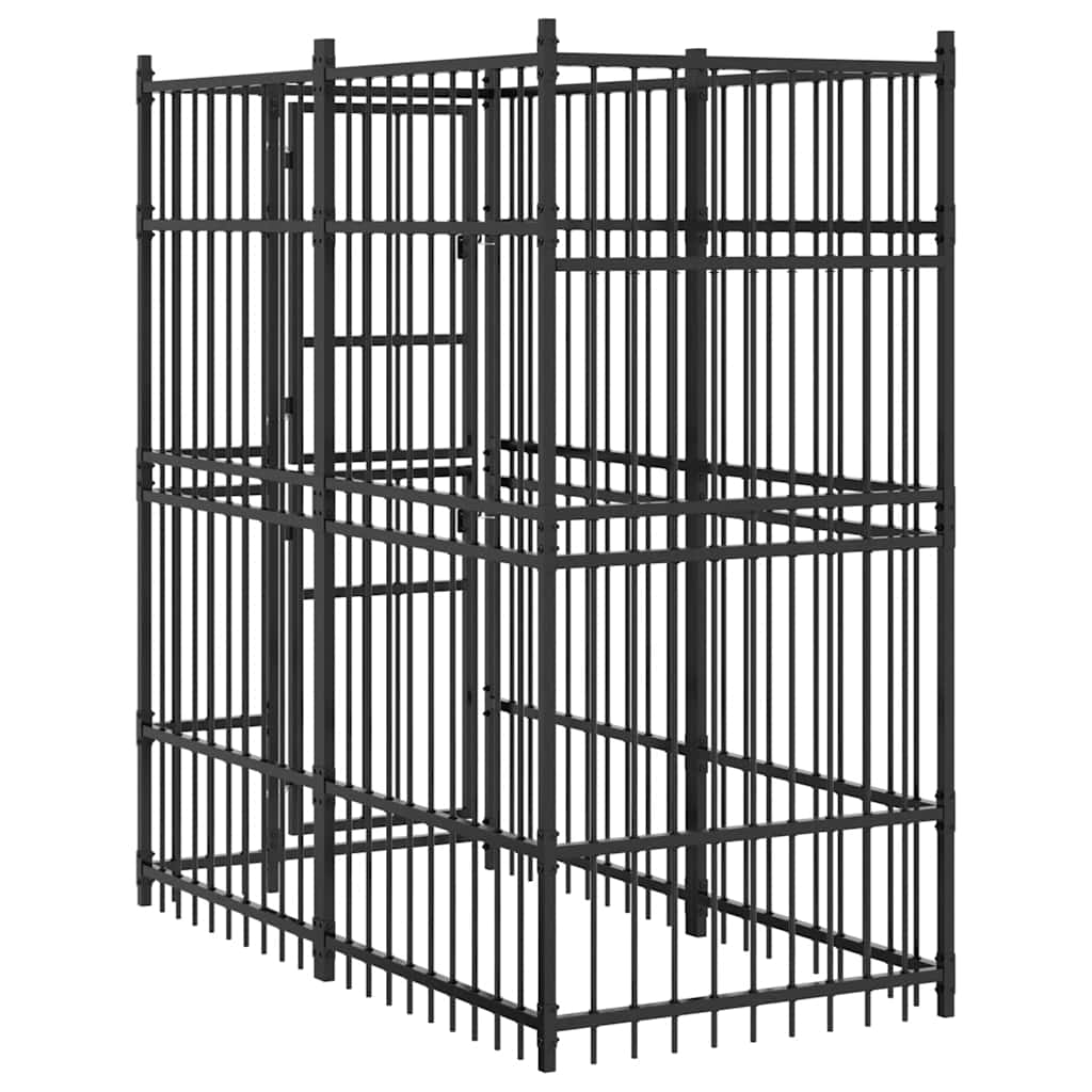 Outdoor Dog Kennel Steel 1.84 m²