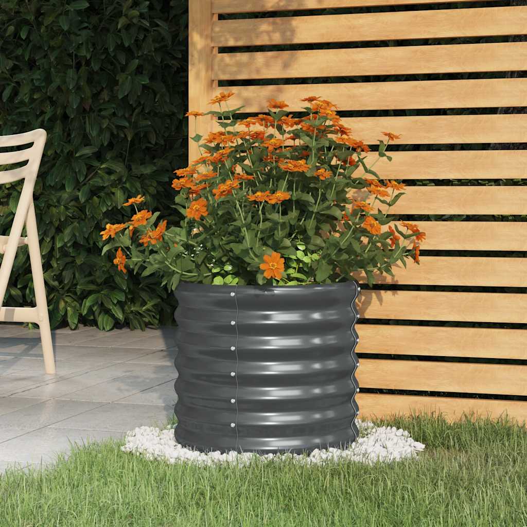 Garden Planter Galvanised Steel 40x40x36 cm Anthracite