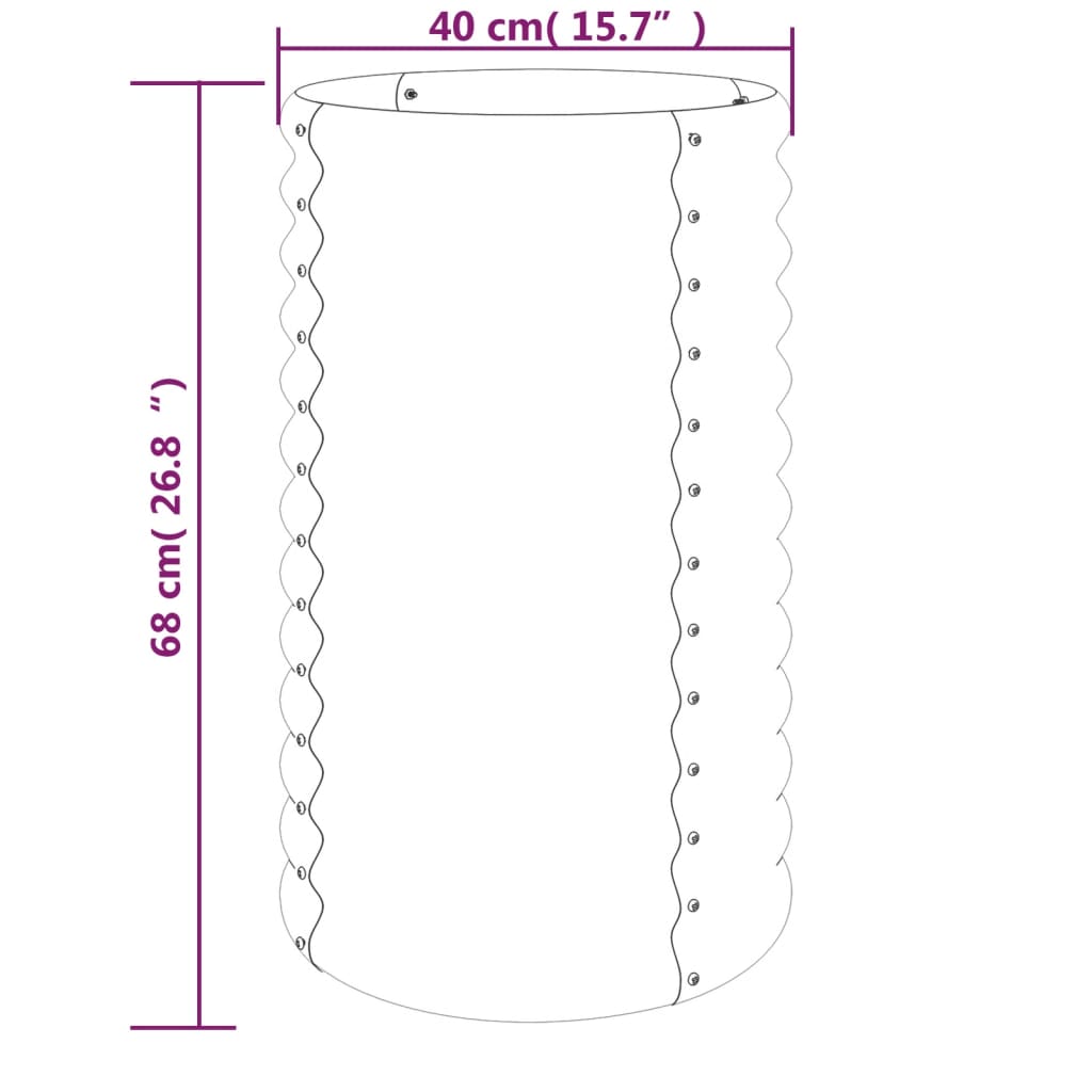 Garden Planter Galvanised Steel 40x40x68 cm Grey