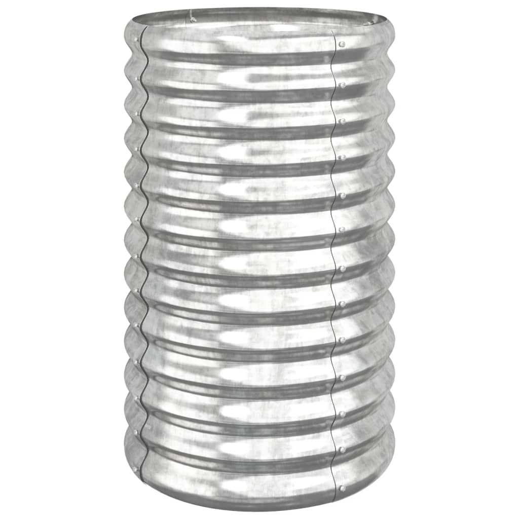 Garden Planter Galvanised Steel 40x40x68 cm Silver