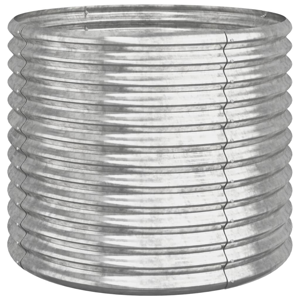 Garden Planter Galvanised Steel 80x80x68 cm Silver