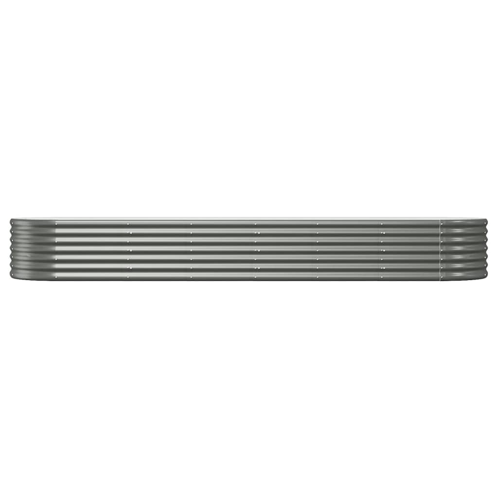 Garden Raised Bed Galvanised Steel 296x80x36 cm Grey
