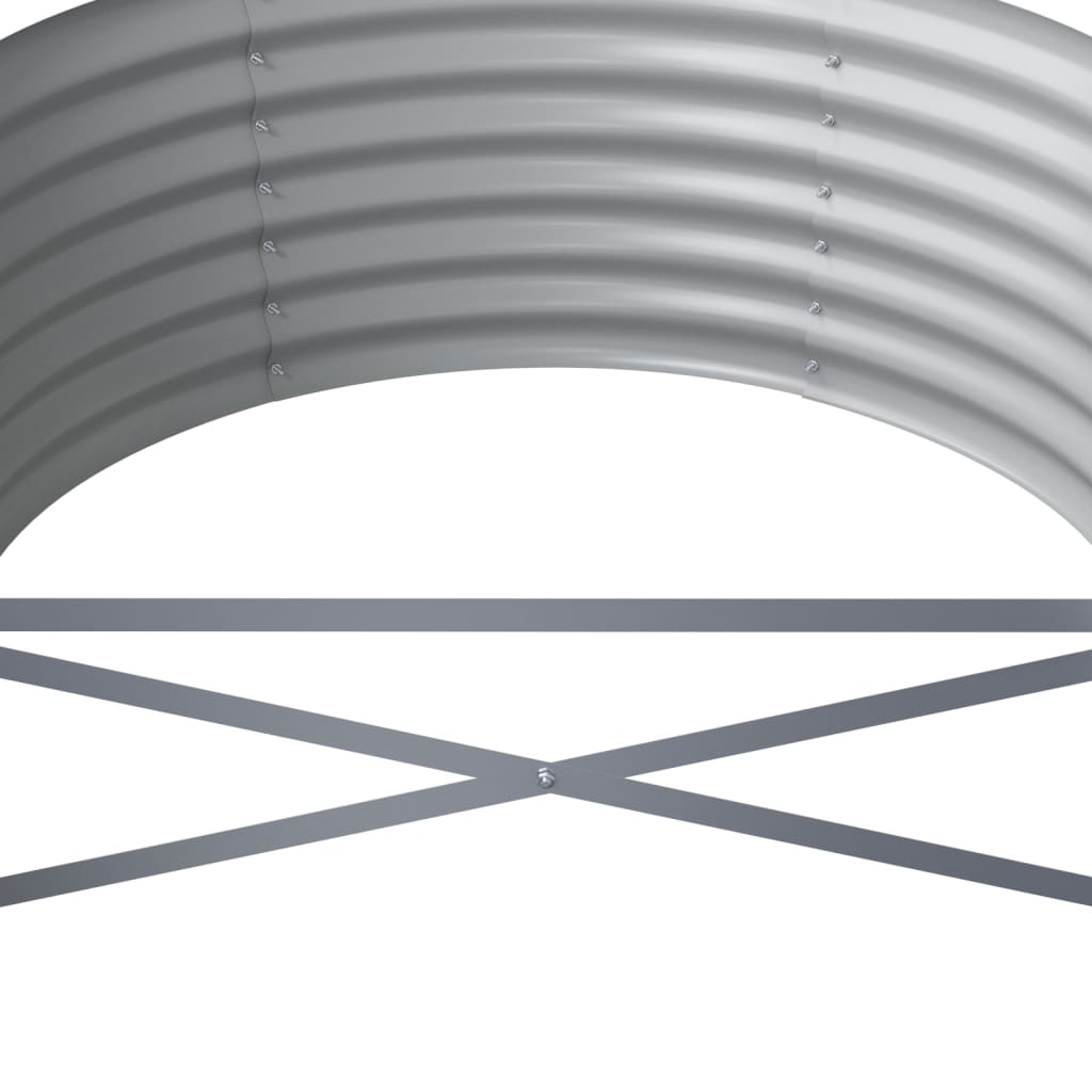 Garden Raised Bed Galvanised Steel 296x80x36 cm Grey