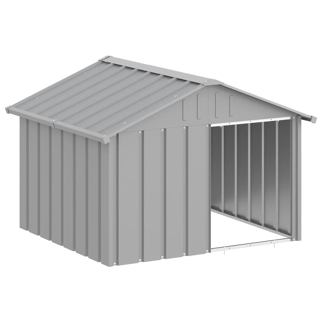 Dog House Grey 116.5x103x81.5 cm Galvanised Steel