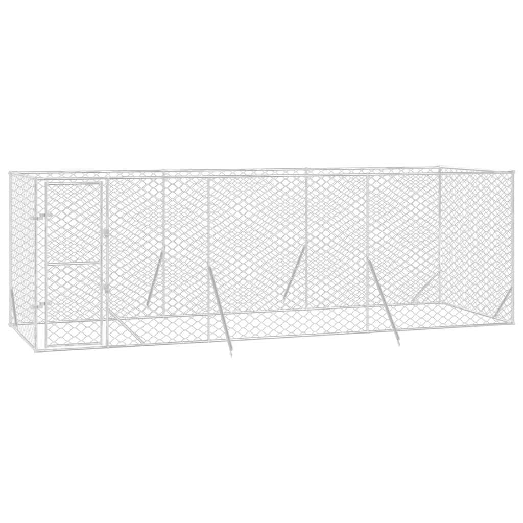 Outdoor Dog Kennel Silver 6x2x2 m Galvanised Steel
