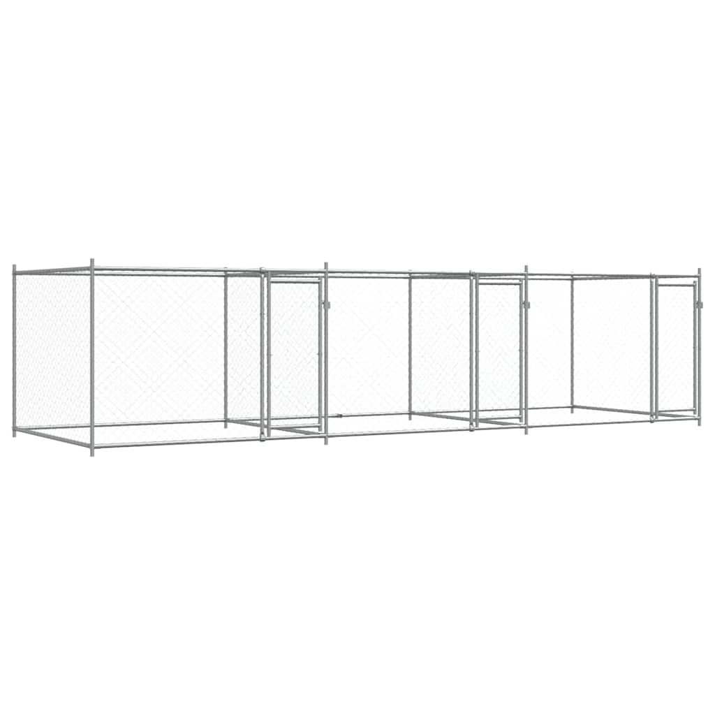 Dog Cage with Doors Grey 6x2x1.5 m Galvanised Steel