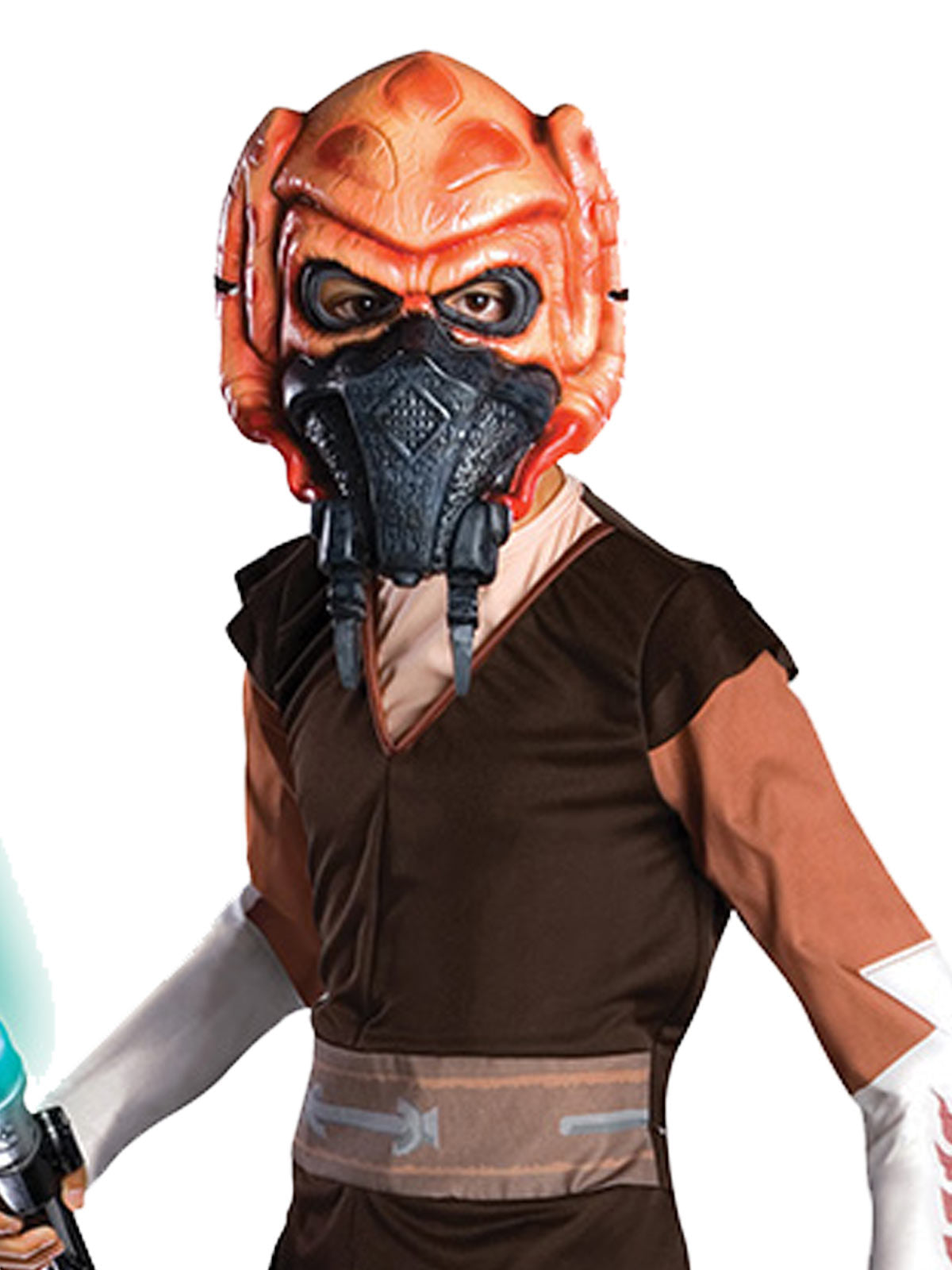 Star Wars Plo Koon Kids Costume – Official Licensed Tunic, Pants with Boot Tops & Mask, Brown Colour