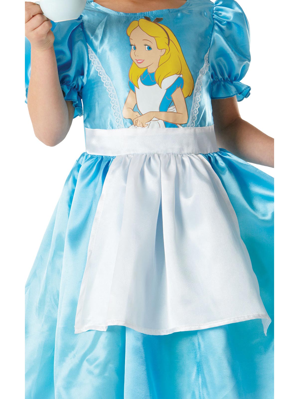Alice In Wonderland Costume Child Disney Fancy Dress Satin Apron Blue Colour