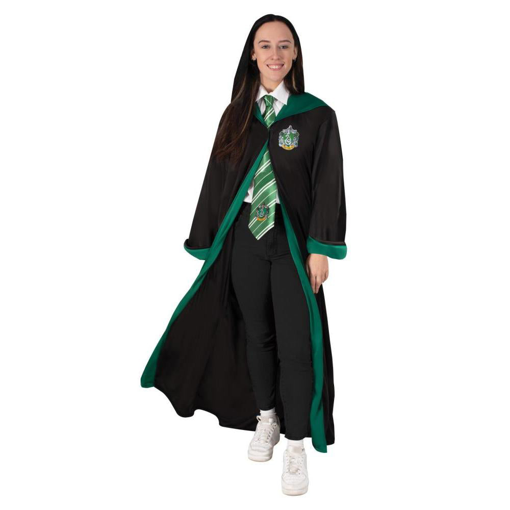 Slytherin Robe for Adults Hooded Cloak with House Crest Cosplay Costume