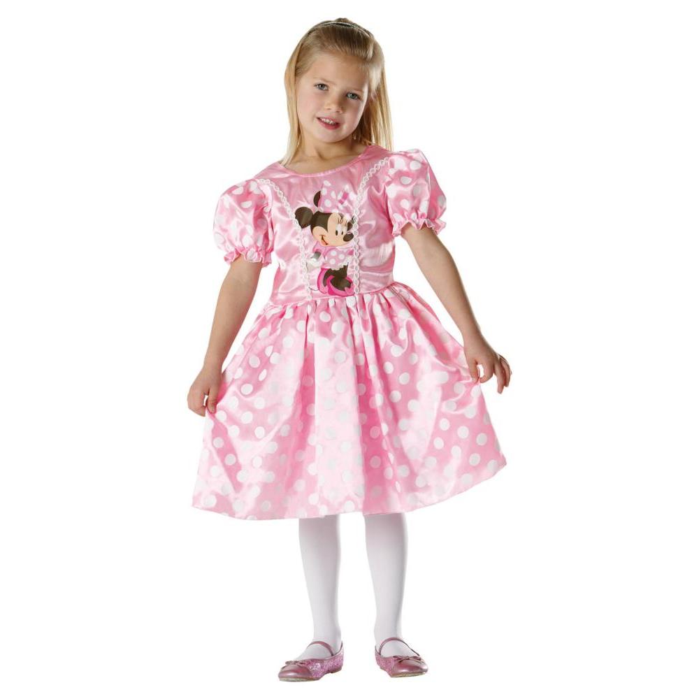 Minnie Mouse Satin Dress Costume with Puffy Sleeves and Tulle Underskirt