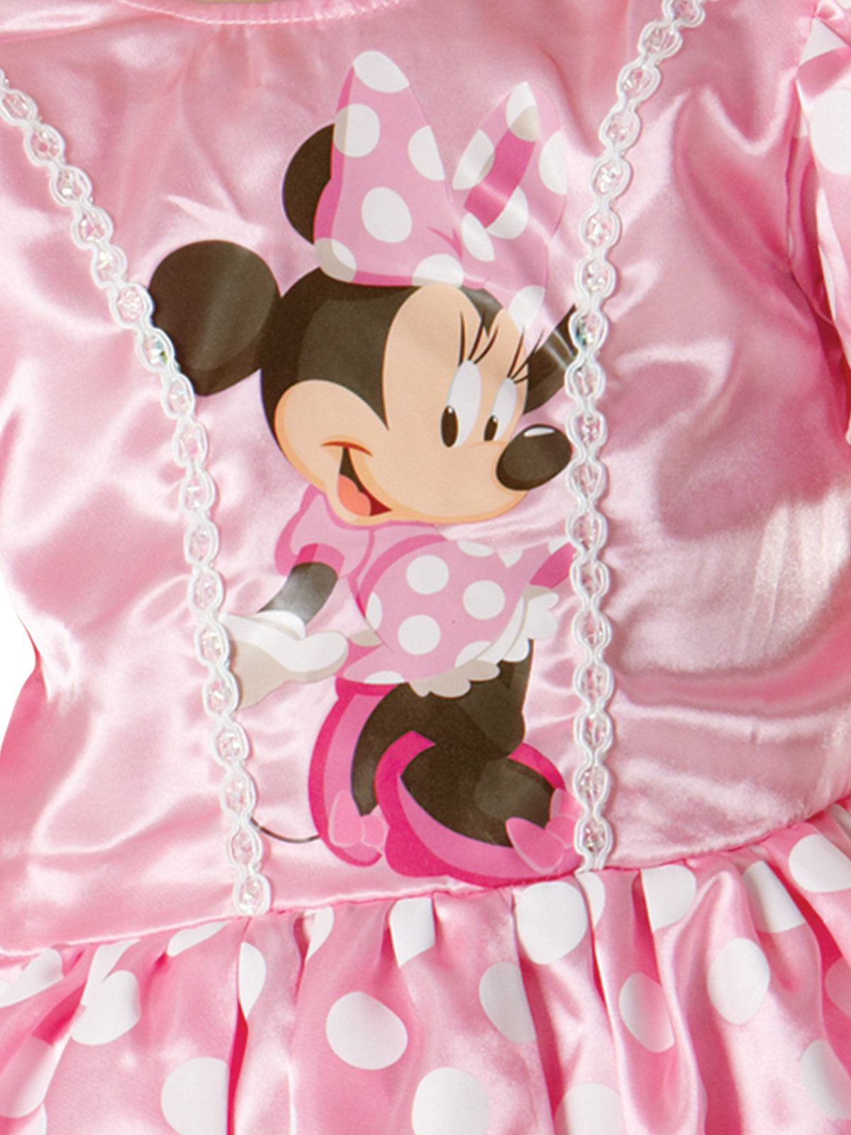 Minnie Mouse Satin Dress Costume with Puffy Sleeves and Tulle Underskirt
