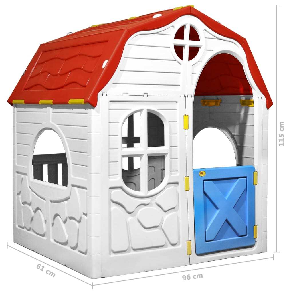 Kids Foldable Playhouse with Working Door and Windows