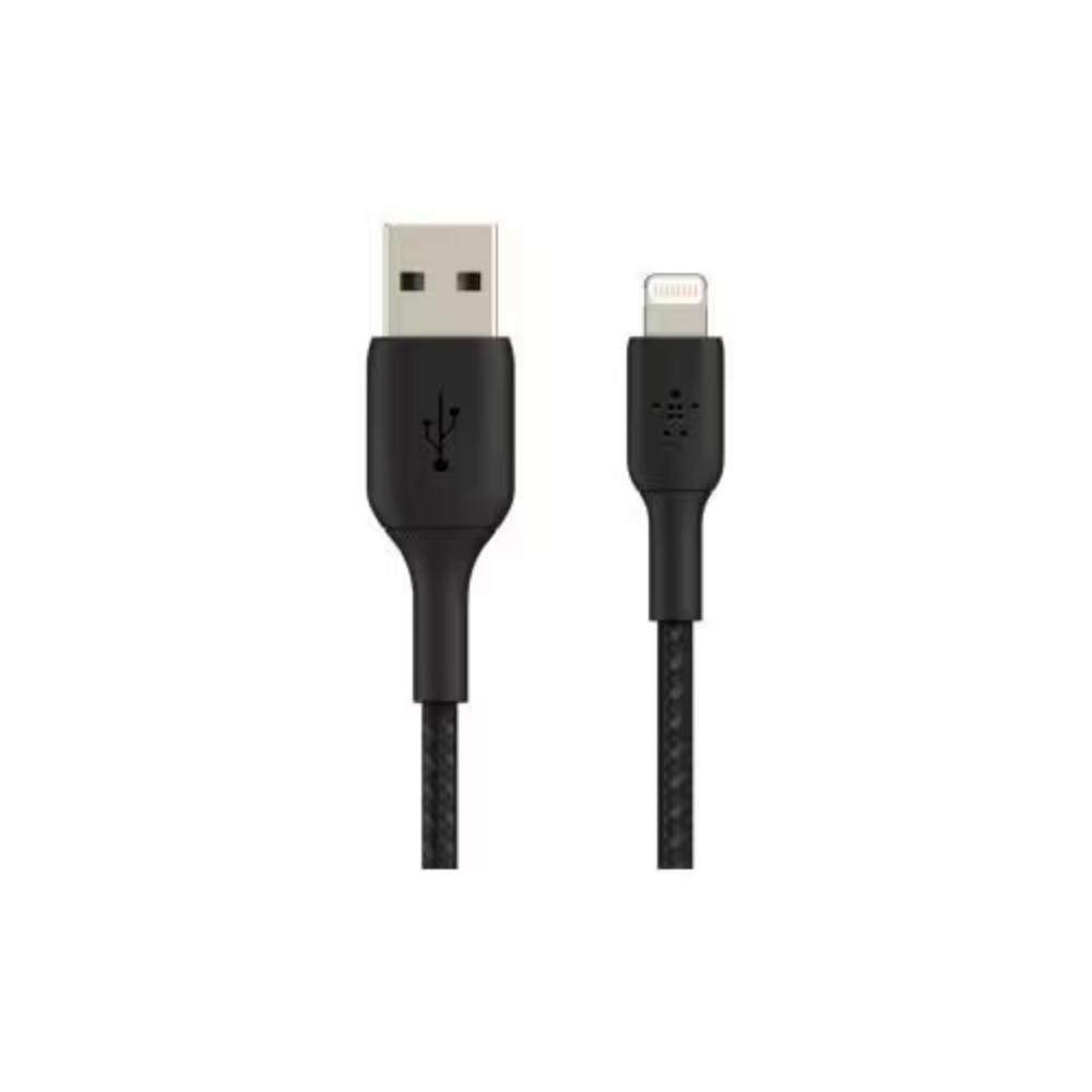 Belkin Lightning to USB A Braided Sync Charge Cable 15cm MFi Certified Black