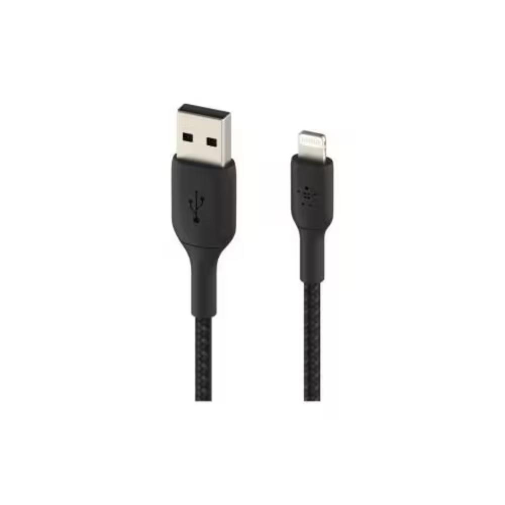 Belkin Lightning to USB A Braided Sync Charge Cable 15cm MFi Certified Black