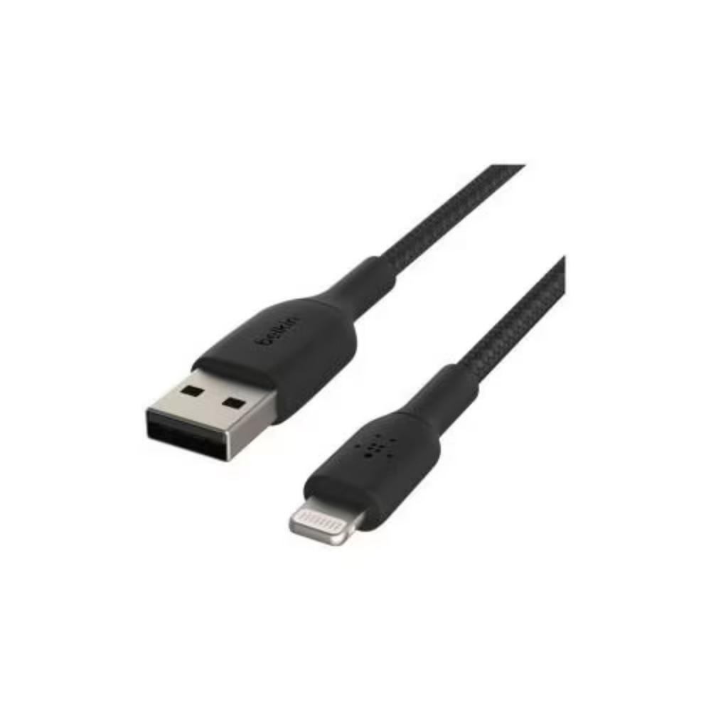 Belkin Lightning to USB A Braided Sync Charge Cable 15cm MFi Certified Black