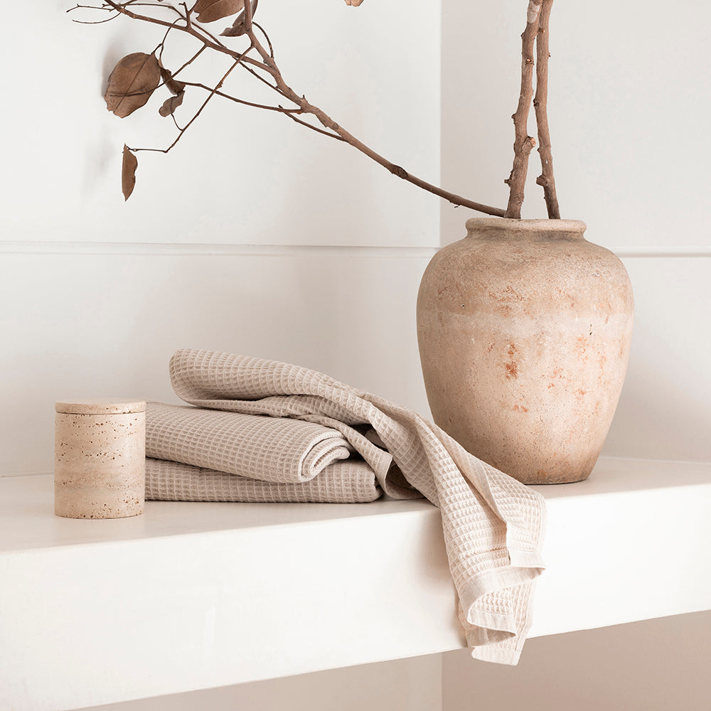 Bambury Waffle Bath Towel - Pebble